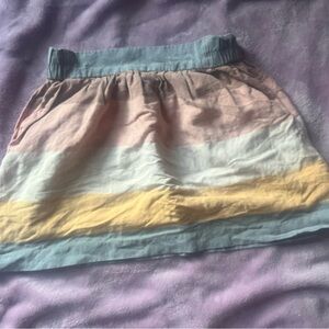 Loft Xxsp linen multi colored pastel mini skirt